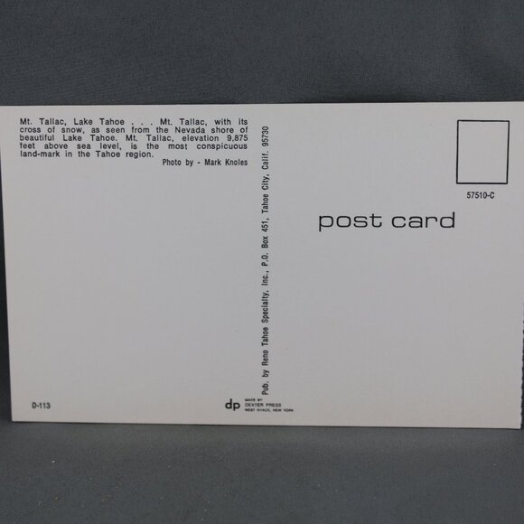 Vintage Postcard - Mount Tallac Lake Tahoe - Dexter Press - Picture 2 of 3